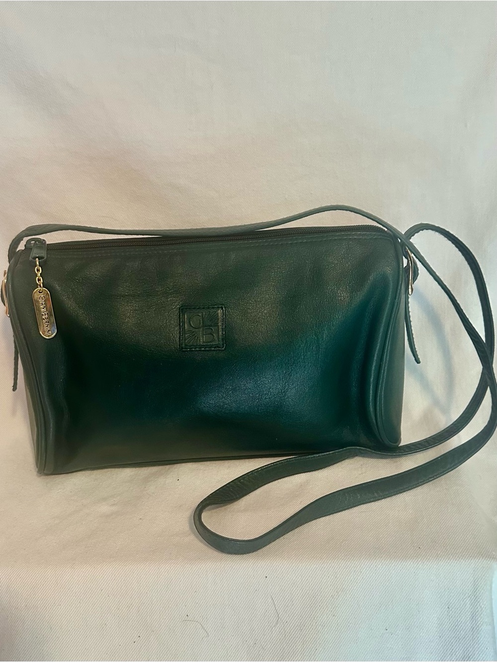 Giani Bernini Vintage Forest Green Leather Crossbody Bag